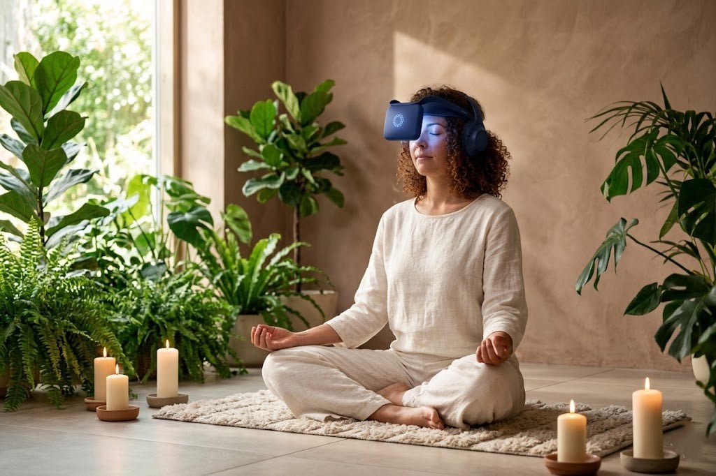 Persona meditando con Neurovizr